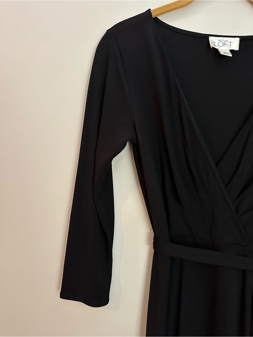 Loft Long Sleeve Midi Wrap Dress Size 0 Like New - Picture 8 of 10